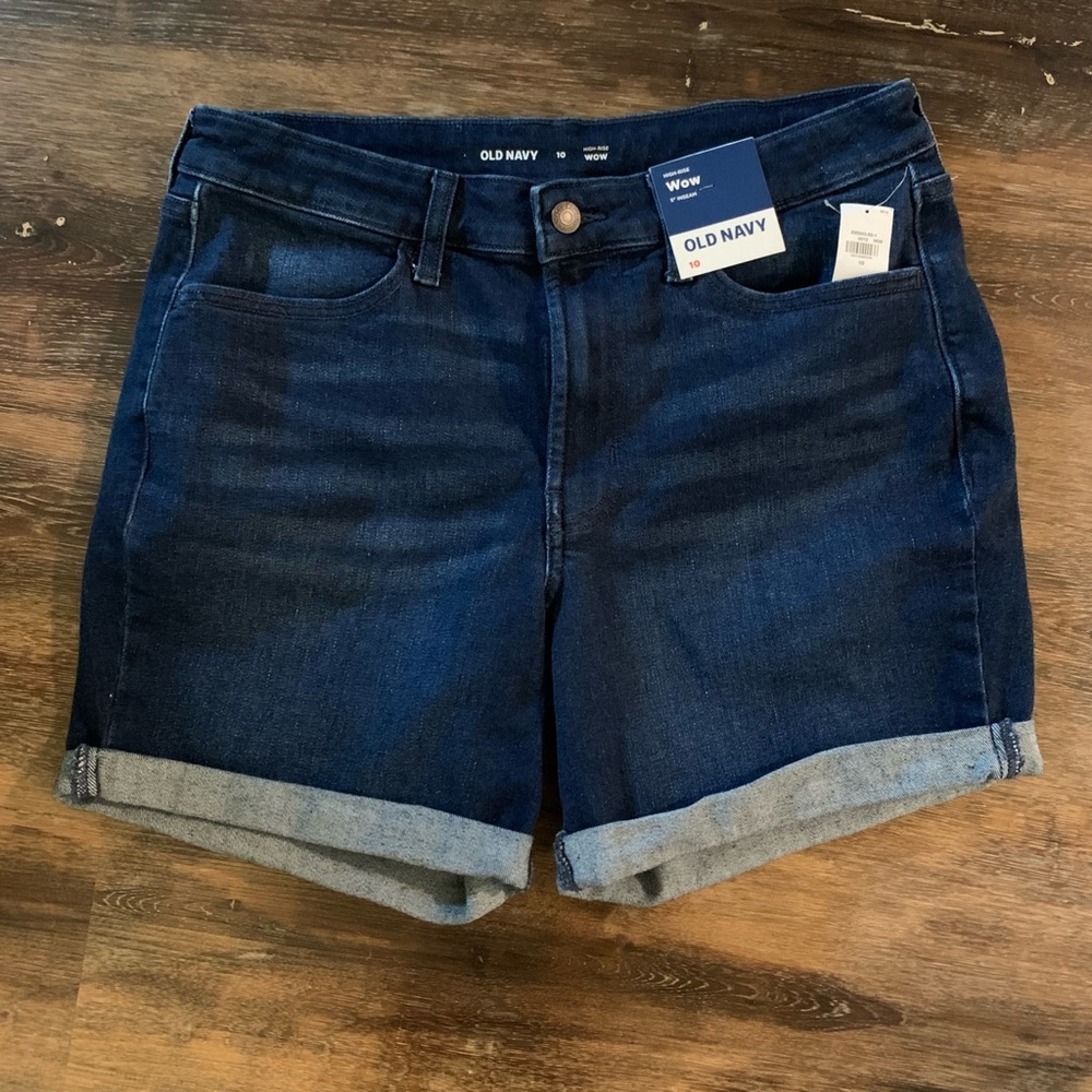 Old Navy Dark Blue Roll-Cuff Denim Shorts